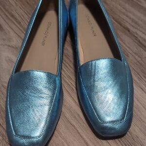 Donald J. Pliner Metallic Blue Loafers
